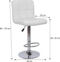Barová židle, ekokůže bílá / chrom, KANDY