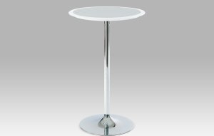 Barový stůl bílo-stříbrný plast, průměr 60 cm