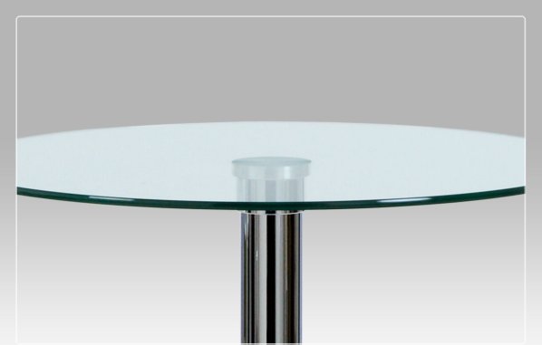 Barový stůl čiré sklo / chrom, pr. 60 cm