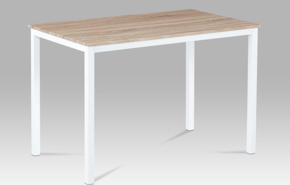 Jídelní stůl 110x70 cm, bílý kov / sonoma