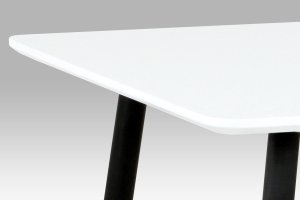 Jídelní stůl 120x80 cm, bílý mat / černý lak