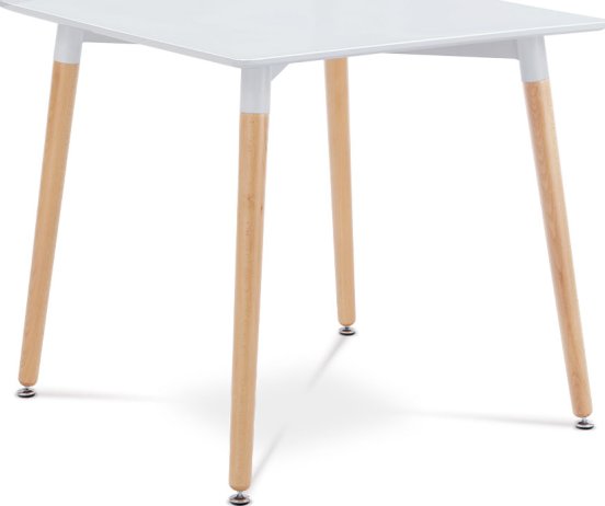 Jídelní stůl 80x80 cm, bílá / natural