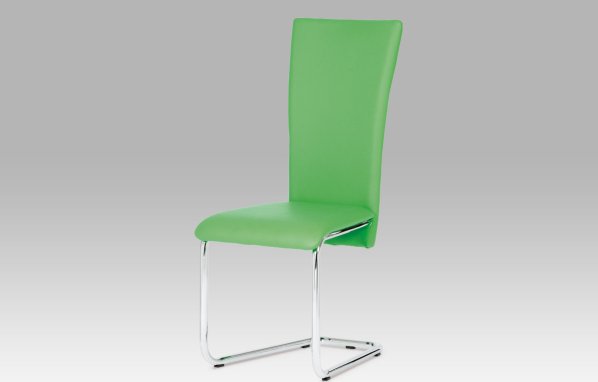 Jídelní židle chrom / zelená koženka