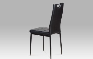 Jídelní židle koženka černá / černý lak