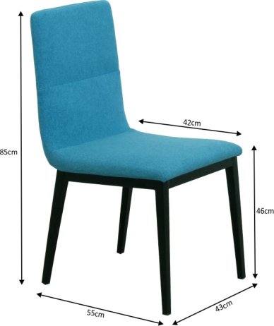 Jídelní židle ASLAN, látka / kov, tyrkysová / černá