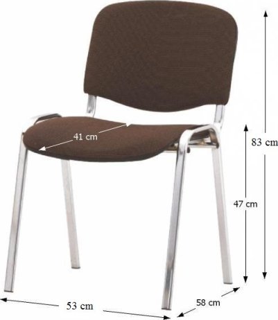 Židle, chrom + hnědá, ISO