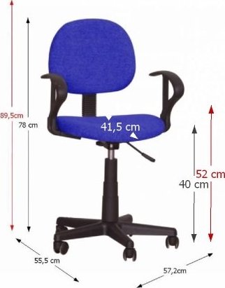 Kancelářská židle, modrá, TC3-227