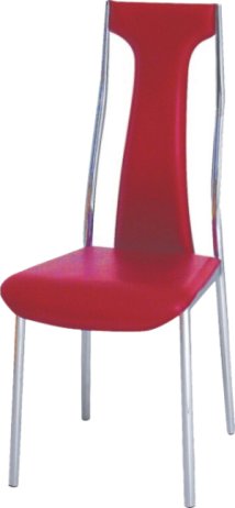 Židle, ekokůže červená/chrom, RIA - IRIS