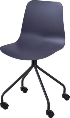 Židle, tmavě šedá, plast + kov, DANELA