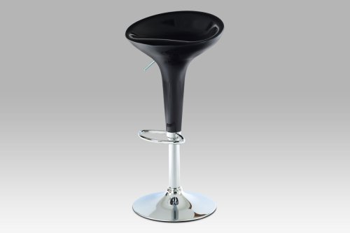 Barová židle AUB-401 BK, černý plast / chrom