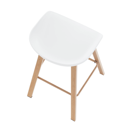 Barová židle BRAGA, bílá/přírodní