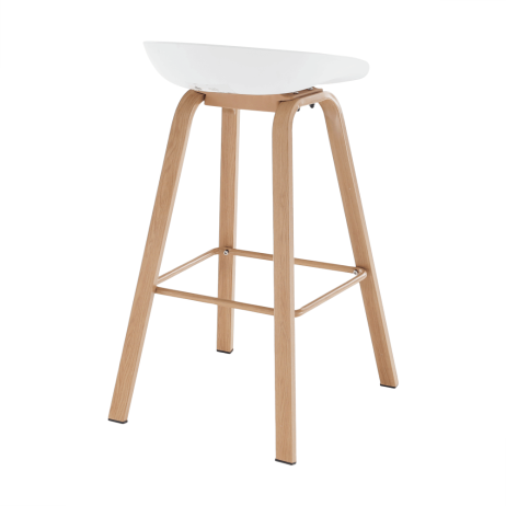 Barová židle BRAGA, bílá/přírodní