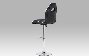 Barová židle černá koženka / chrom