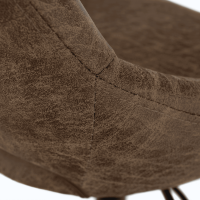 Barová židle LORASA, hnědá látka s efektem broušené kůže