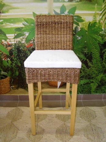 Barová židle LENKA - borovice - banánový list