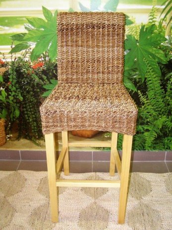 Barová židle LENKA - borovice - banánový list