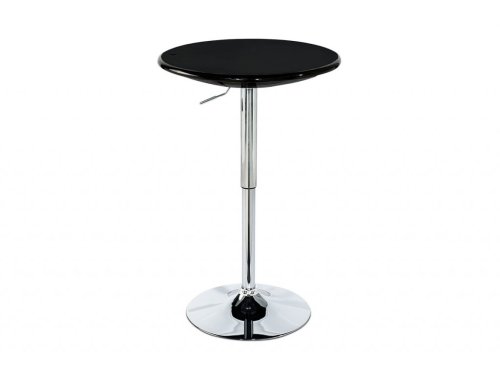 Barový stůl AUB-5010 BK, černá / chrom