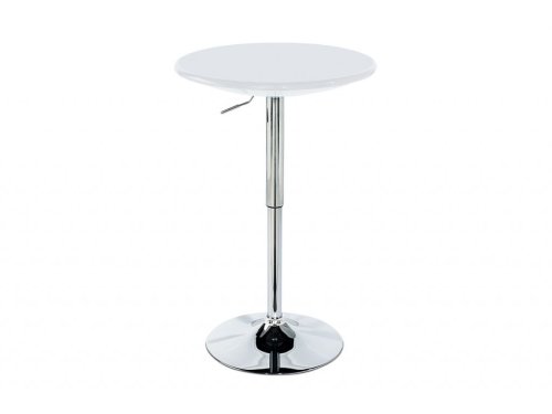 Barový stůl AUB-5010 WT, bílá / chrom