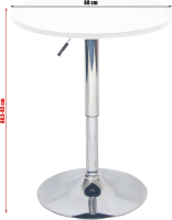 Barový stůl BRANY NEW s nastavitelnou výškou, bílá