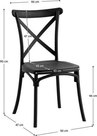 Černá stohovatelná židle SAVITA