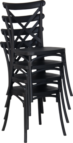 Černá stohovatelná židle SAVITA