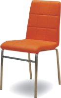 Chromová židle, ekokůže oranžová, DOROTY NEW