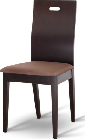 Dřevěná židle ABRIL, wenge, látka tmavě hnědá