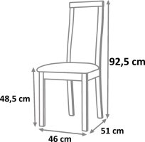 Dřevěná židle ABRIL, wenge, látka tmavě hnědá