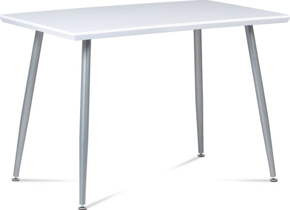 Jídelní stůl 110x70 cm, MDF vys. lesk bílý / šedý lak