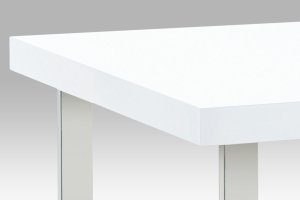 Jídelní stůl 120x75 cm, chrom / bílý lesk