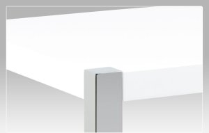 Jídelní stůl 120x75 cm, vysoký lesk bílý / chrom