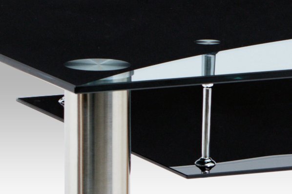 Jídelní stůl 130x80x75 cm, sklo / chrom