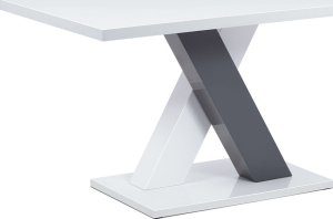 Jídelní stůl 140x80, bílá MDF vysoký lesk