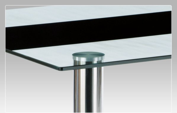 Jídelní stůl 140x80 cm, sklo / chrom