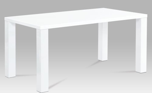 Jídelní stůl 160x90x76 cm, vysoký lesk bílý