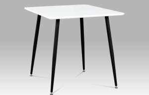 Jídelní stůl 80x80 cm, bílý mat / černý lak