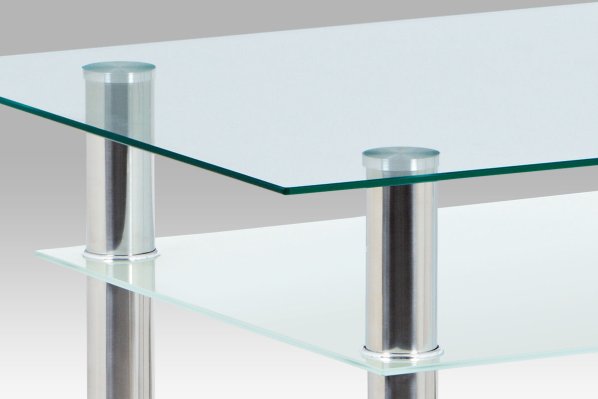 Jídelní stůl 90x60 cm, sklo + chrom