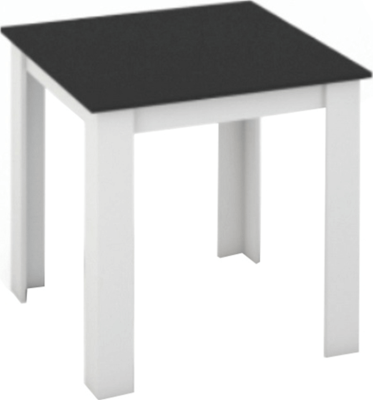 Jídelní stůl KRAZ, bílá / černá, 80x80