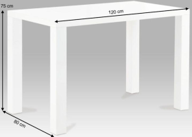 Jídelní stůl ASPER NEW TYP 2, bílá vysoký lesk