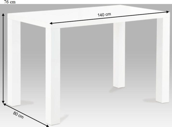 Jídelní stůl ASPER NEW TYP 3, bílá vysoký lesk