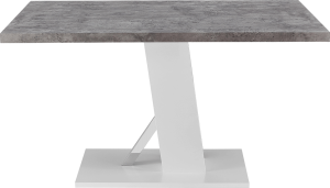 Jídelní stůl BOLAST, beton / bílá, vysoký lesk