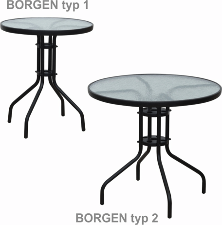 Jídelní stůl BORGEN TYP 1, černá ocel / sklo