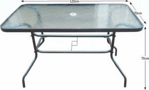 Jídelní stůl DEMAT NEW, tvrzené sklo/ocel