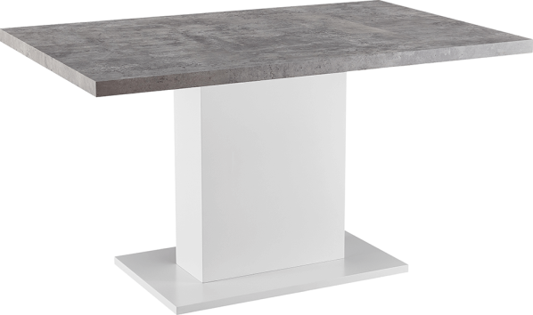 Jídelní stůl KAZMA, beton / bílá, vysoký lesk