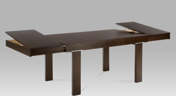 Jídelní stůl rozkládací 150+45+45x90 cm, barva ořech (BT-4202)