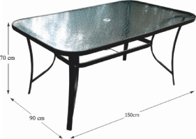 Jídelní stůl PASTER, tvrzené sklo/ocel