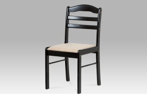 Jídelní židle, barva černá, potah béžový