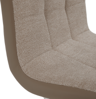 Jídelní židle, béžová látka / ekokůže béžová / chrom, SALOMA NEW