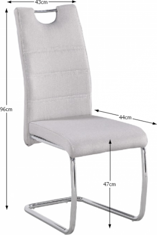Jídelní židle, látka krémová/ chrom, ABIRA NEW