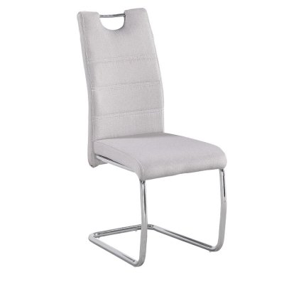 Jídelní židle, látka krémová/ chrom, ABIRA NEW